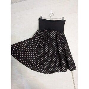 Motherhood Maternity Skirt Med Black Red Polka Dot Secret Fit Belly Panel flowy